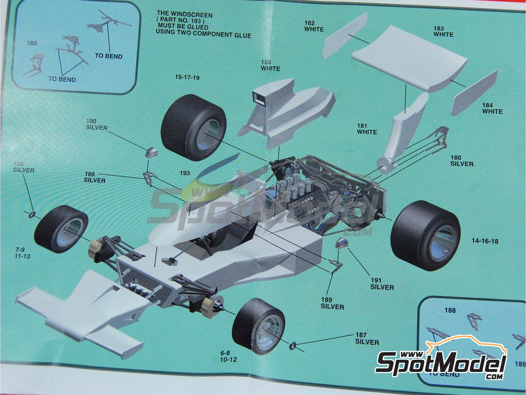 Tameo Kits WCT074: Car scale model kit 1/43 scale - McLaren Ford
